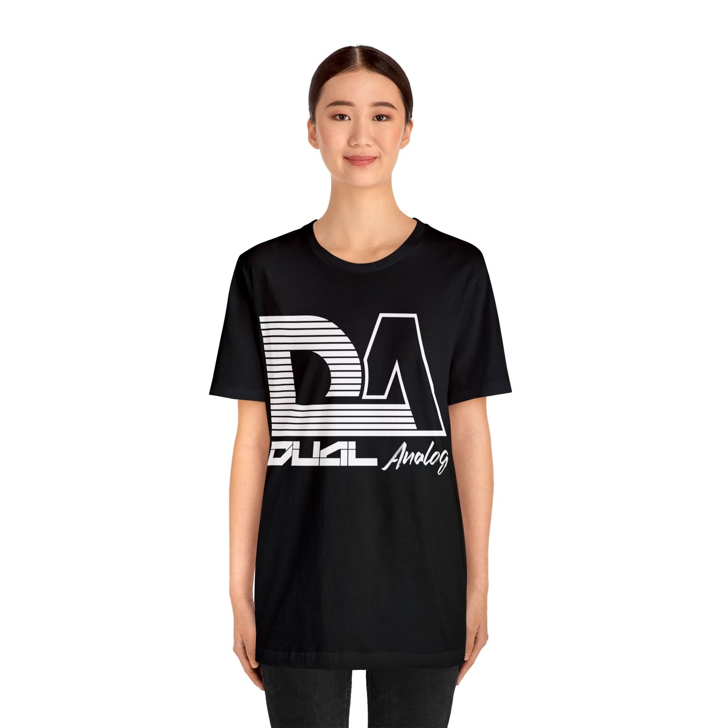 Dual Analog White Logo T-Shirt - Black